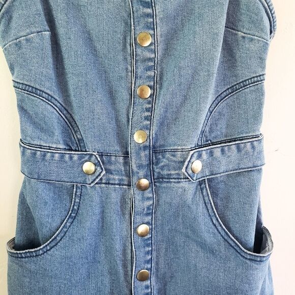 Finders Keepers Mia Snap Front Denim Midi Dress - Picture 5 of 8
